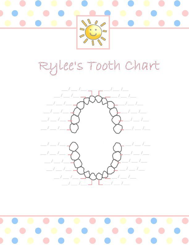 Baby Book Tooth Chart